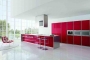 Red and White Kitchen Cabinets for Modern Interior Design