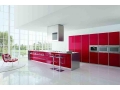 Red and White Kitchen Cabinets for Modern Interior Design