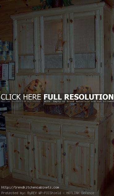 Free-Standing-Knotty-Pine-Kitchen-Cabinets-Ideas