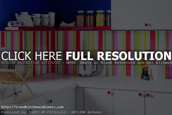 2013 White Kitchen Cabinets Ideas With Rainbow Colors Backsplash