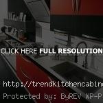 Red-Kitchen-Cabinets-With-Black-Appliances