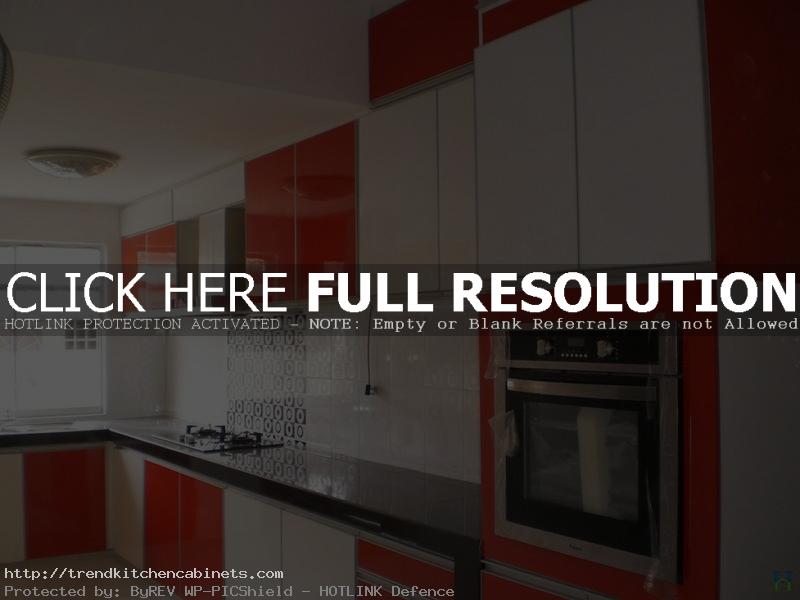 red kitchen kabinet Red and Gray Kitchen Cabinets